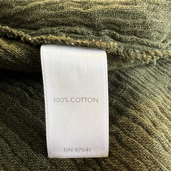 J. Jill PureJill Green Crinkle Slub Cotton Open Cardigan Sweater Women’s L - Picture 6 of 9